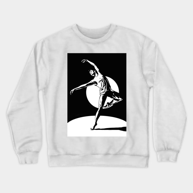 Contemporary Male Dancer Linoprint Crewneck Sweatshirt by NattyDesigns